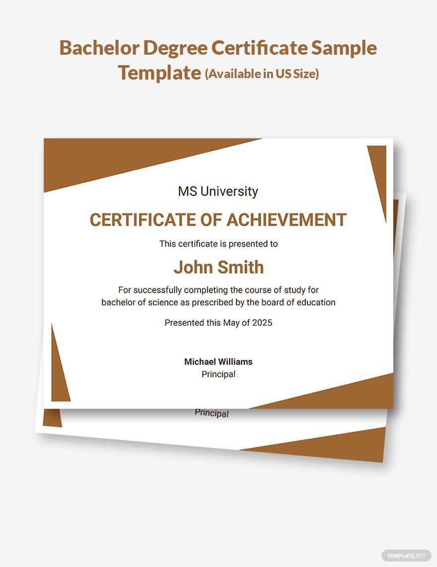 Bachelor of Science Certificate Sample Template