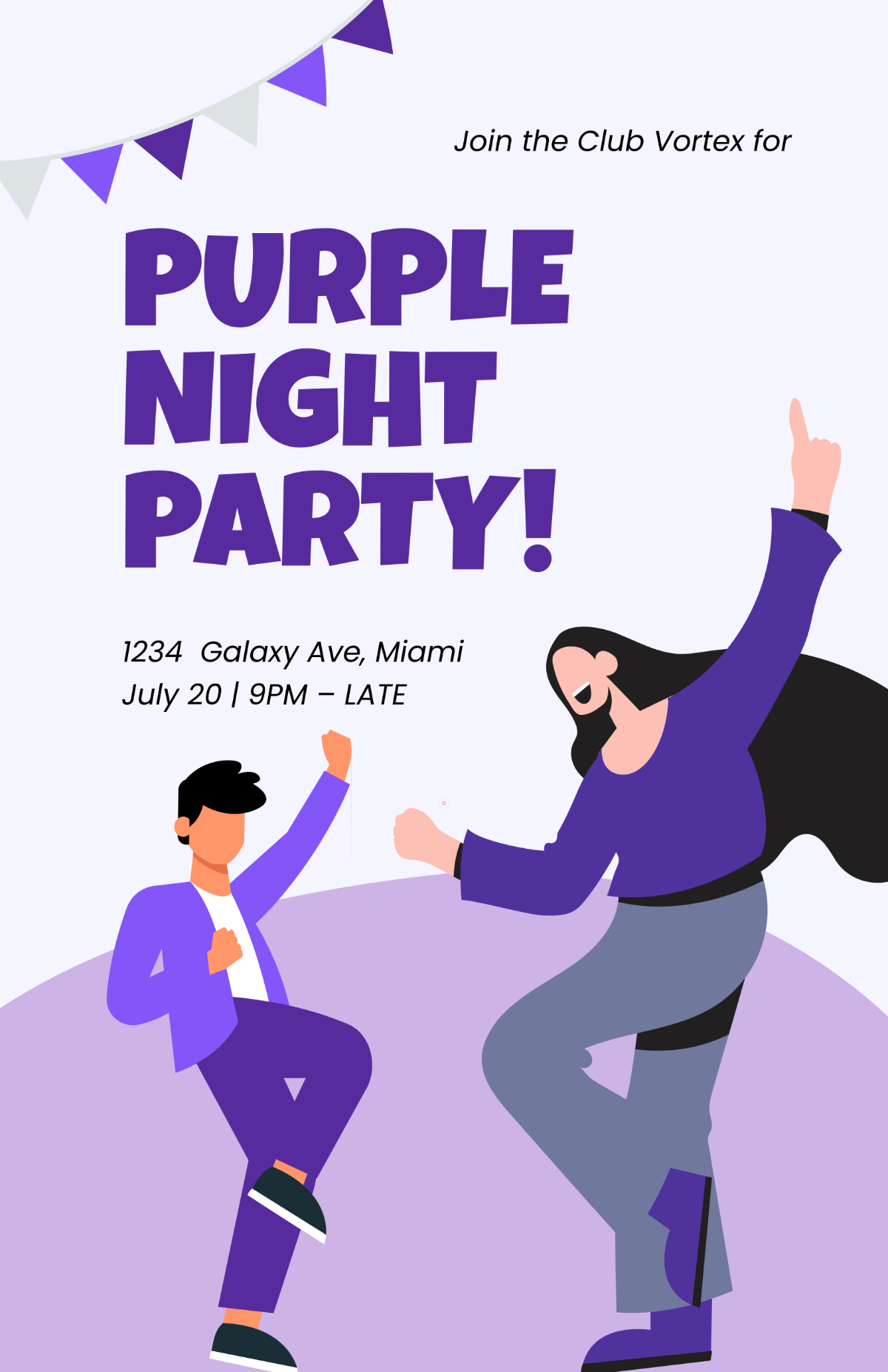 Free Cool Purple Party Poster Template