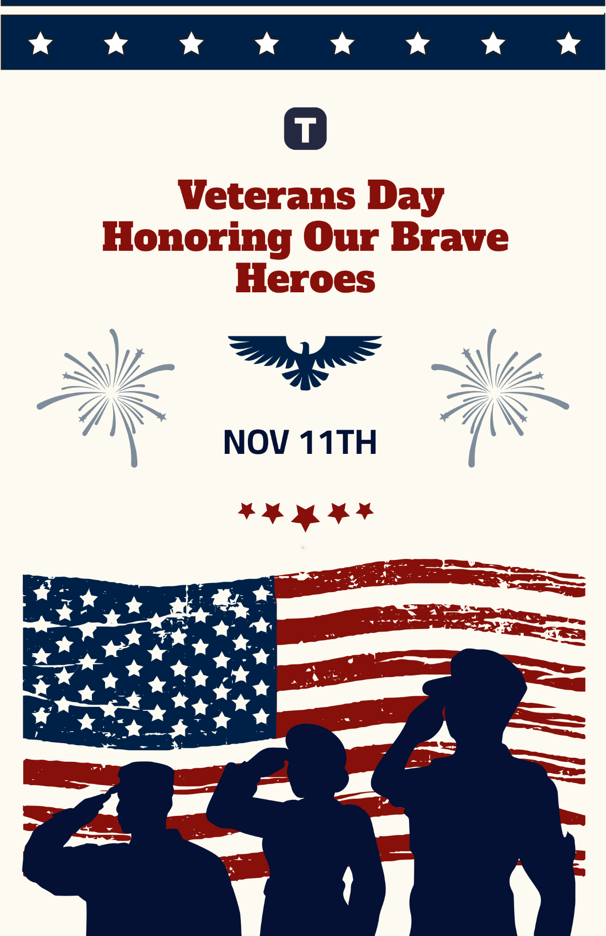 Free Military Veterans Day Poster Template