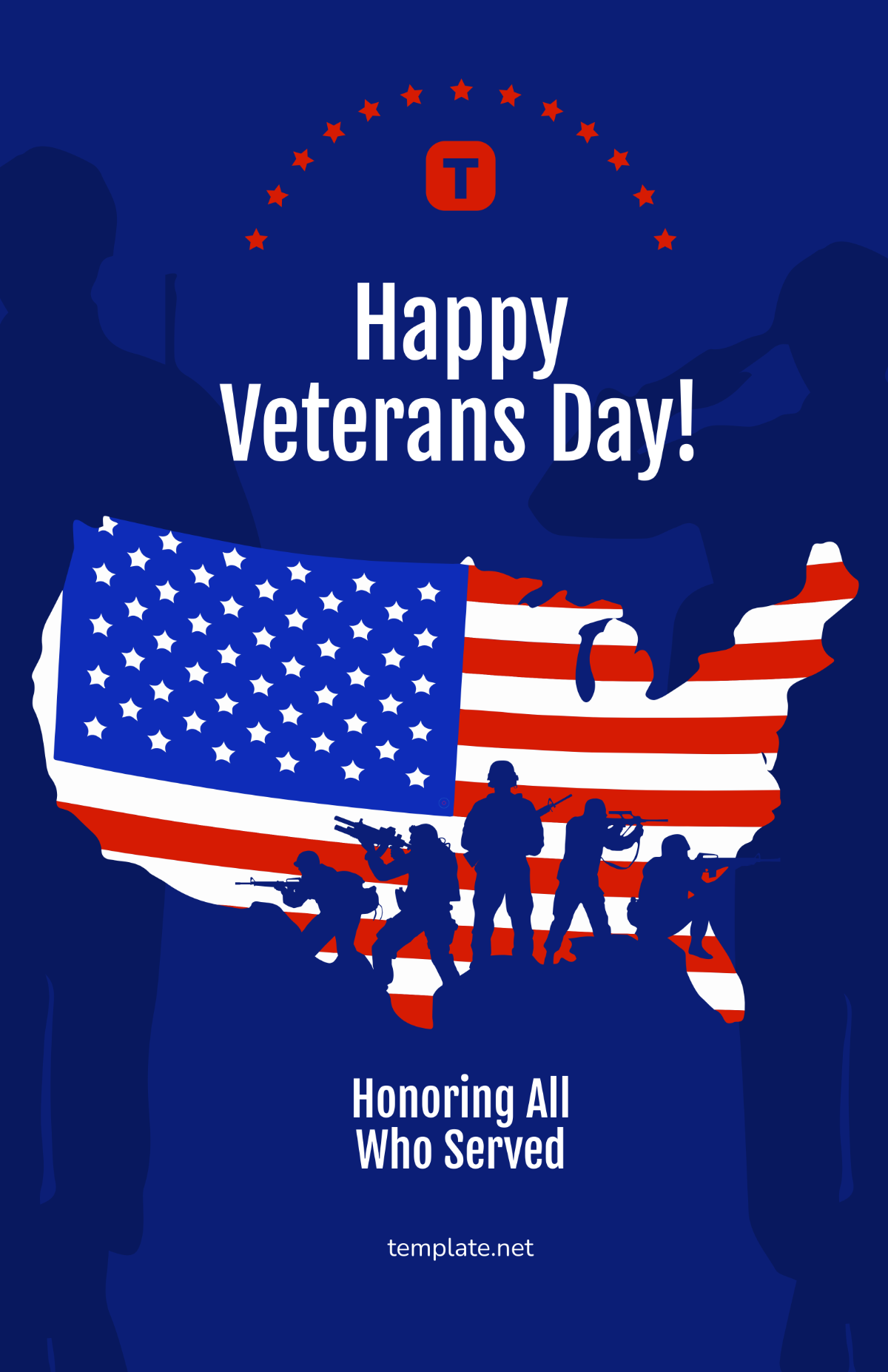 Free Creative Veterans Day Illustration Poster Template