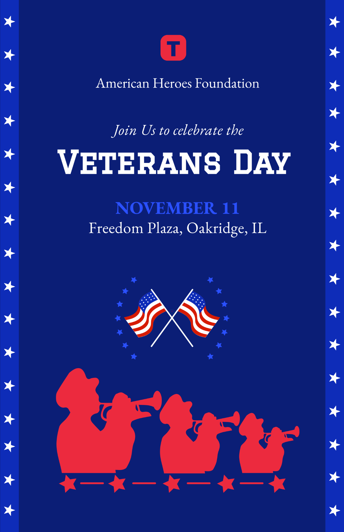 Free Veterans Day Celebration Poster Template