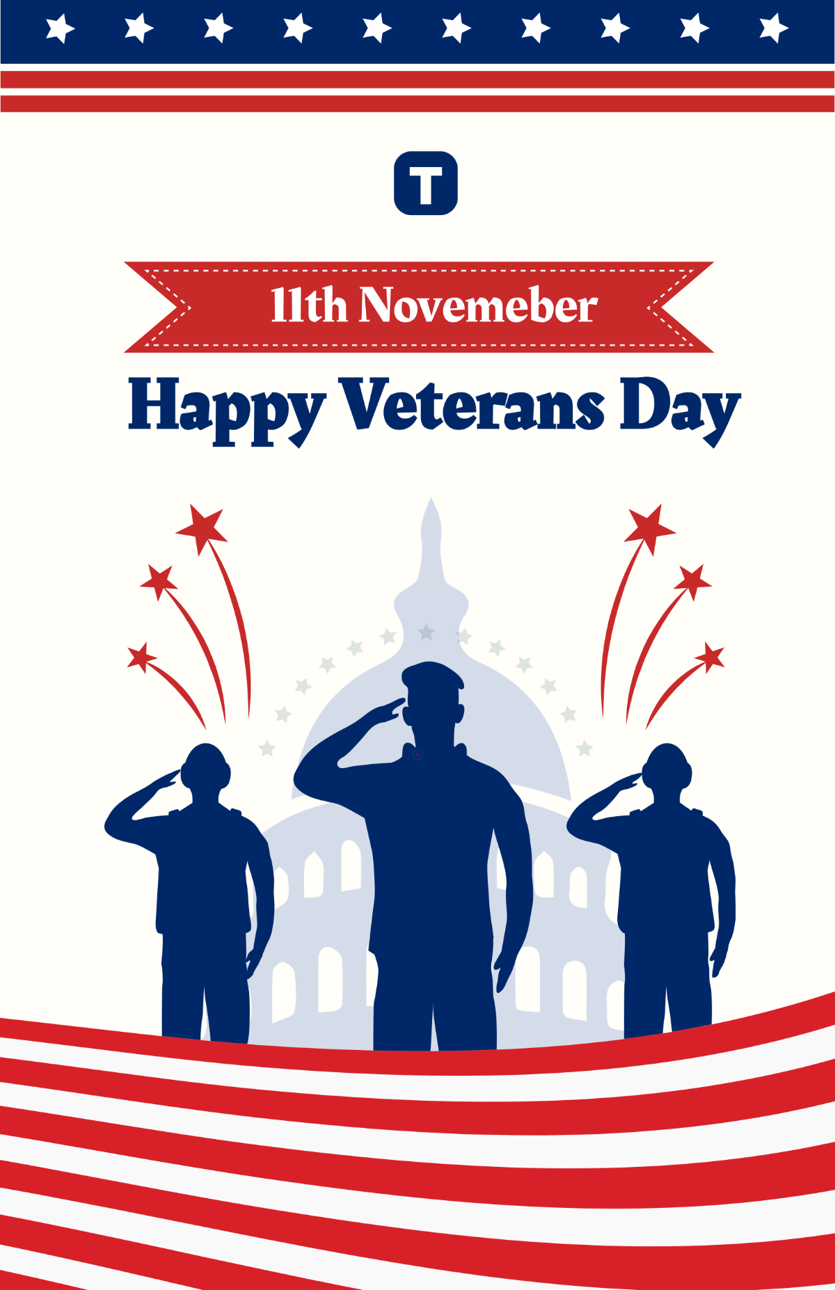 Free Veterans Day Holiday Poster Template