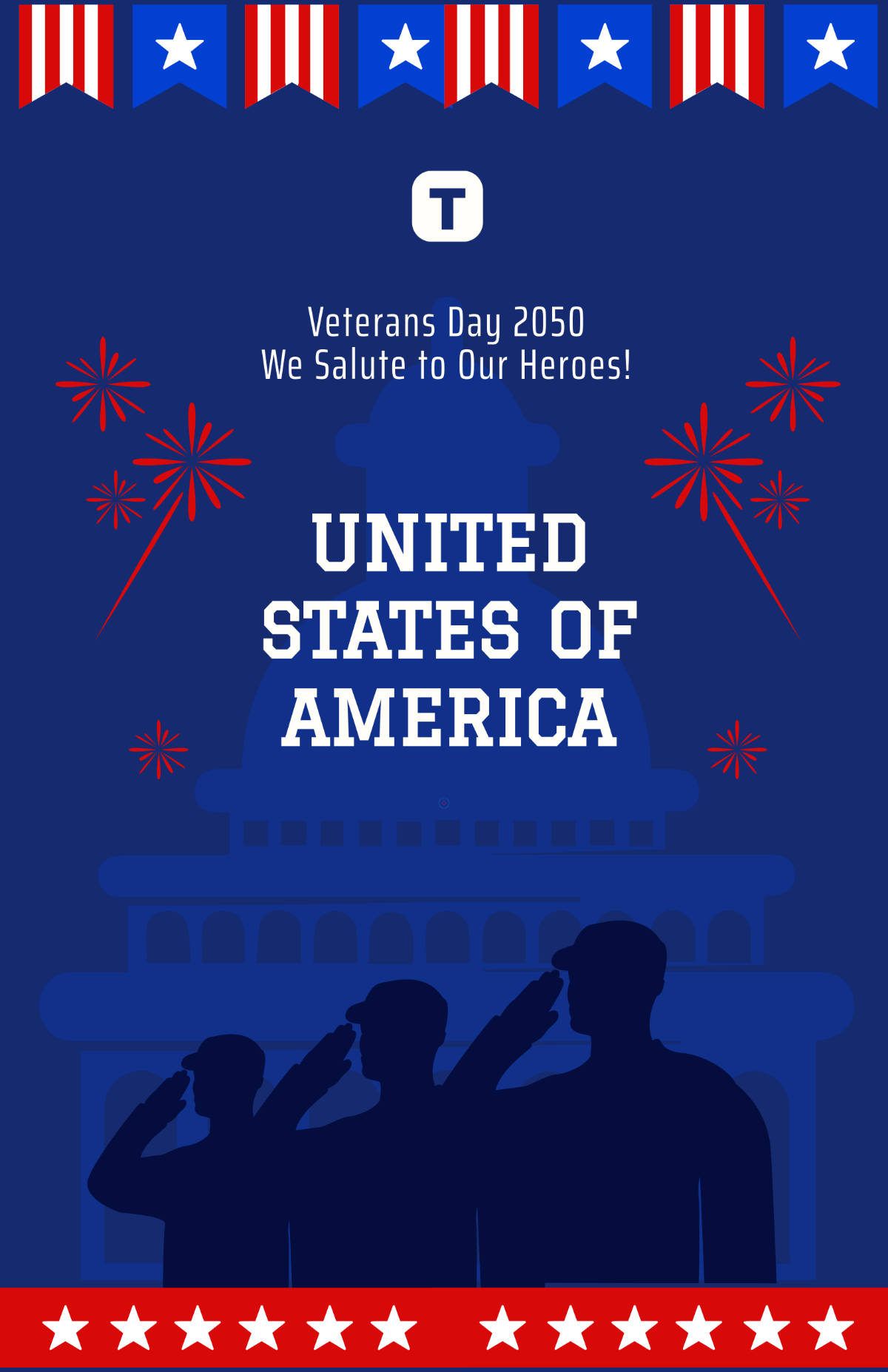 Free Seasonal Veterans Day Poster Design Template