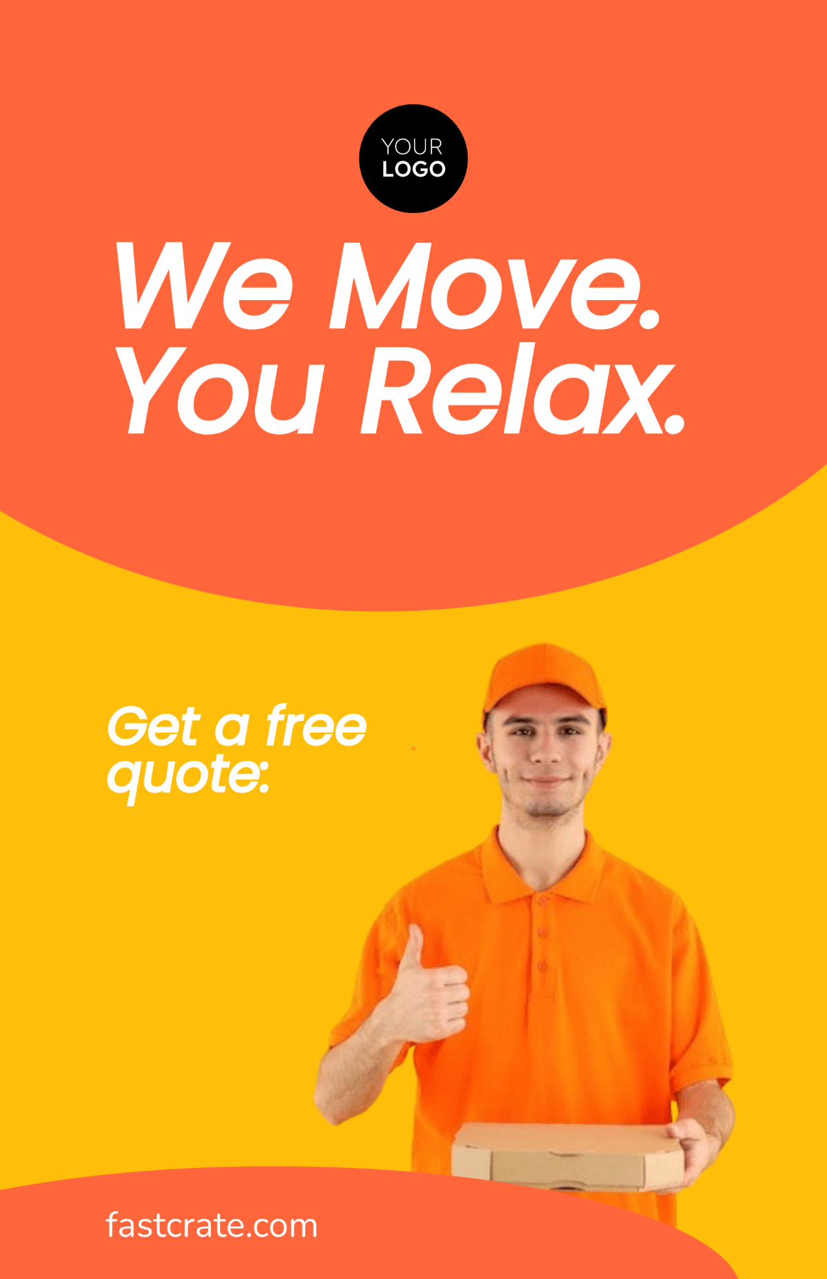 Free Orange Moving Service Poster Template