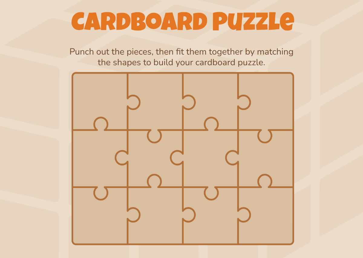 Cardboard Puzzle Template to Download