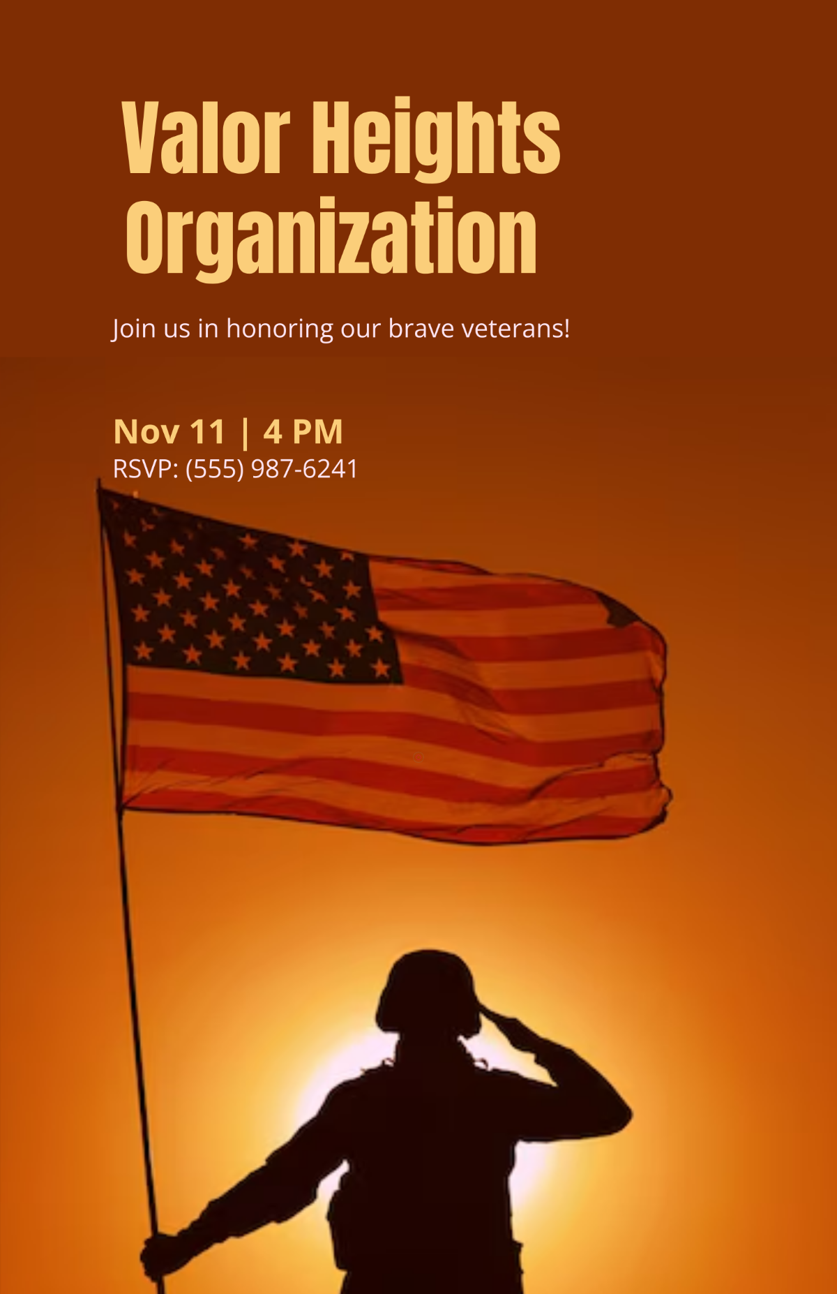 Free Simple Veterans Day Invitation Poster Template