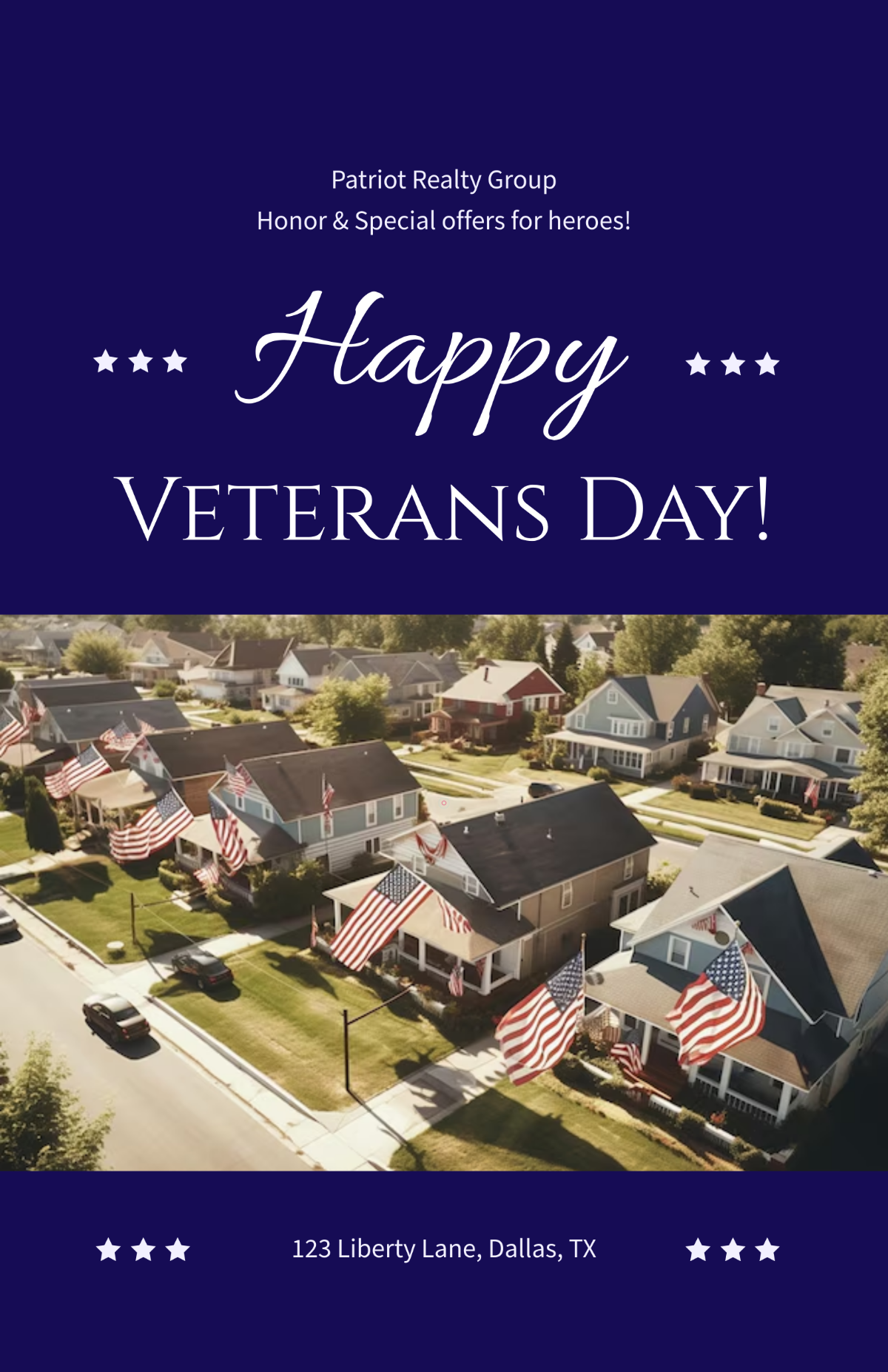 Free Veterans Day Real Estate Poster Template