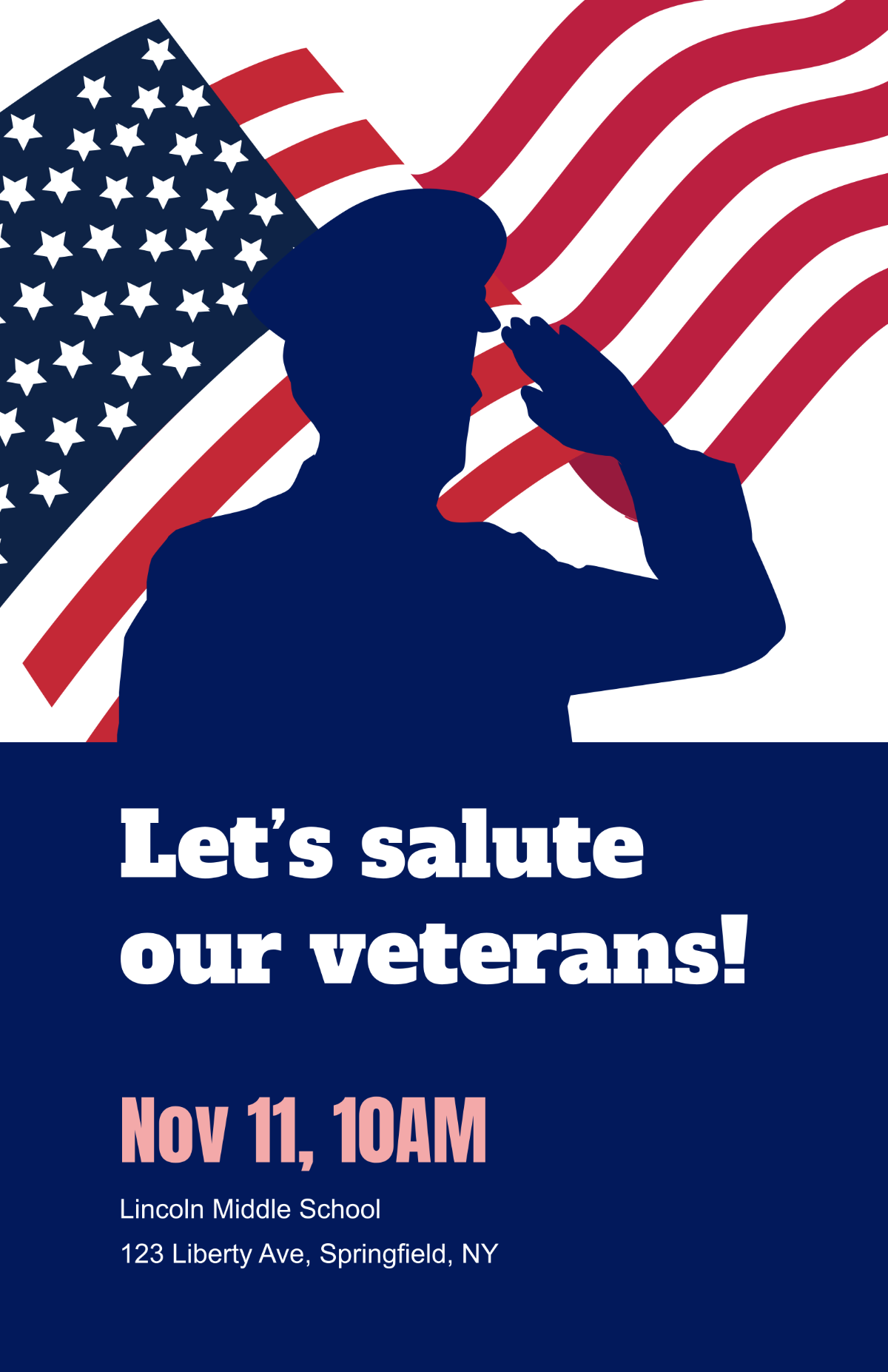 Free Veterans Day School Poster Template