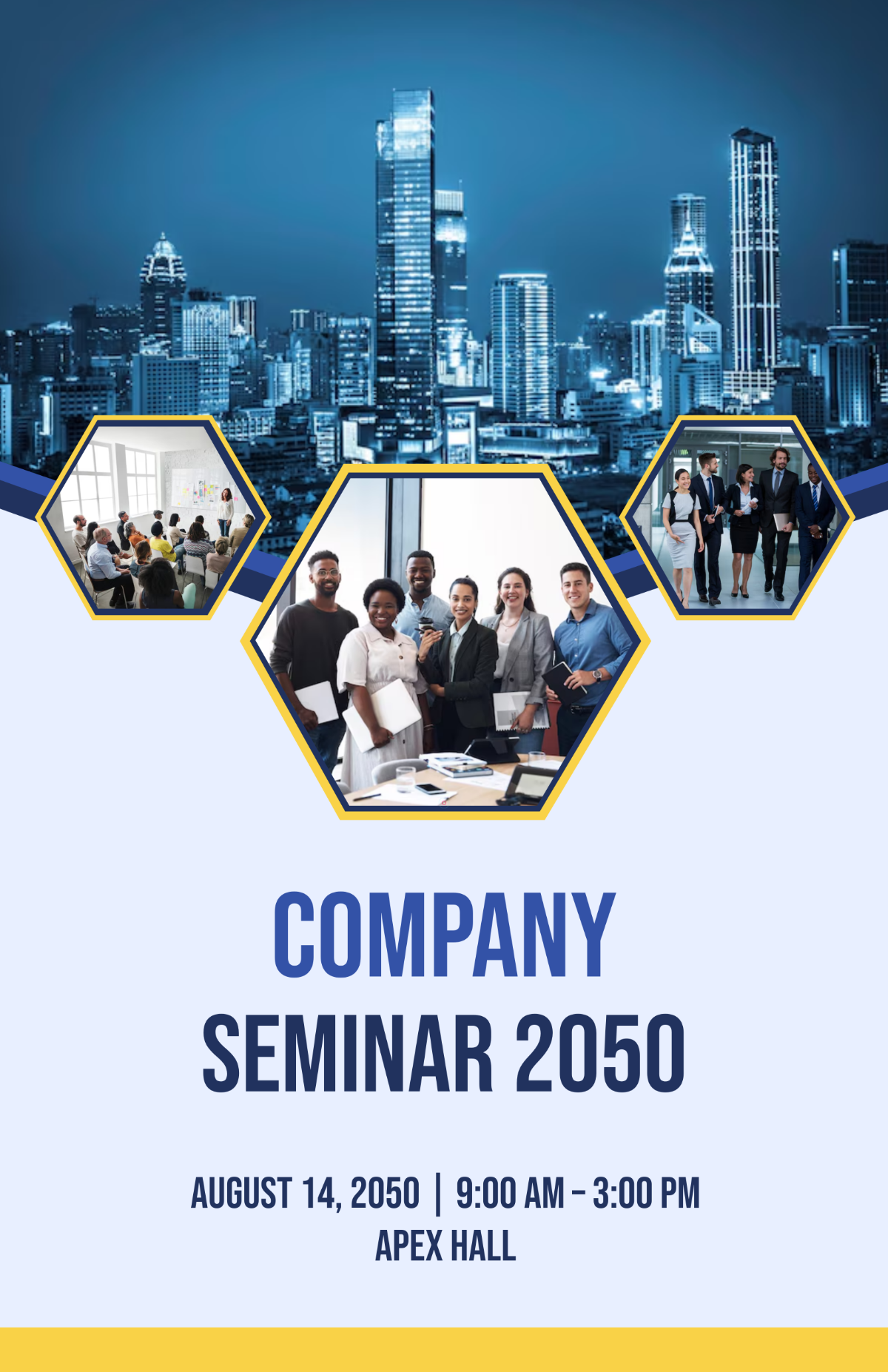 Free Professional Company Seminar Poster Template to Edit Online