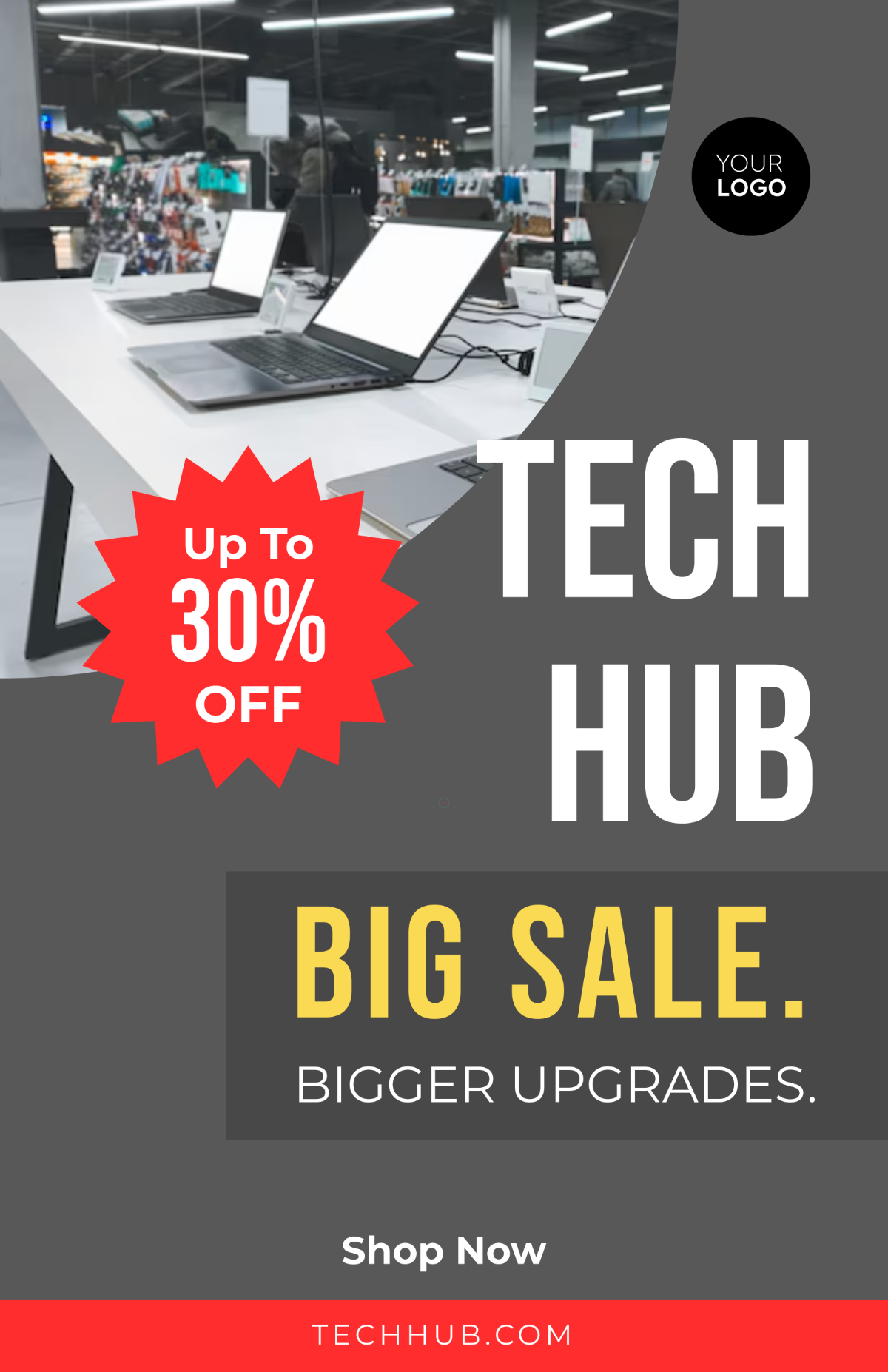 Free Gray IT Service Poster Template