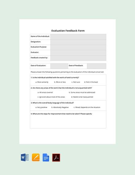 FREE Candidate Evaluation Form Template - PDF | Word | Apple Pages ...