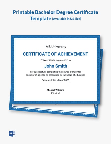 Editable University Degree Certificate Template Edit Online