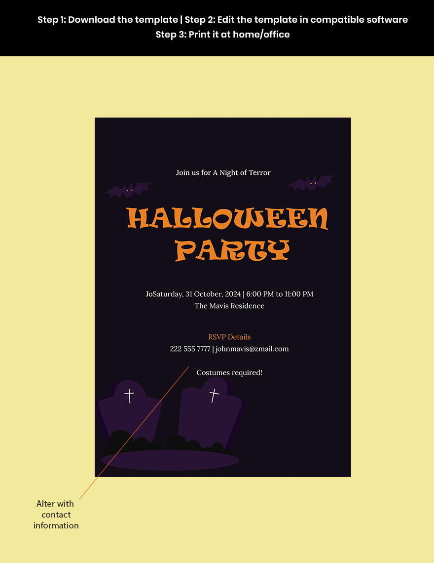 Scary Halloween Invitation Template