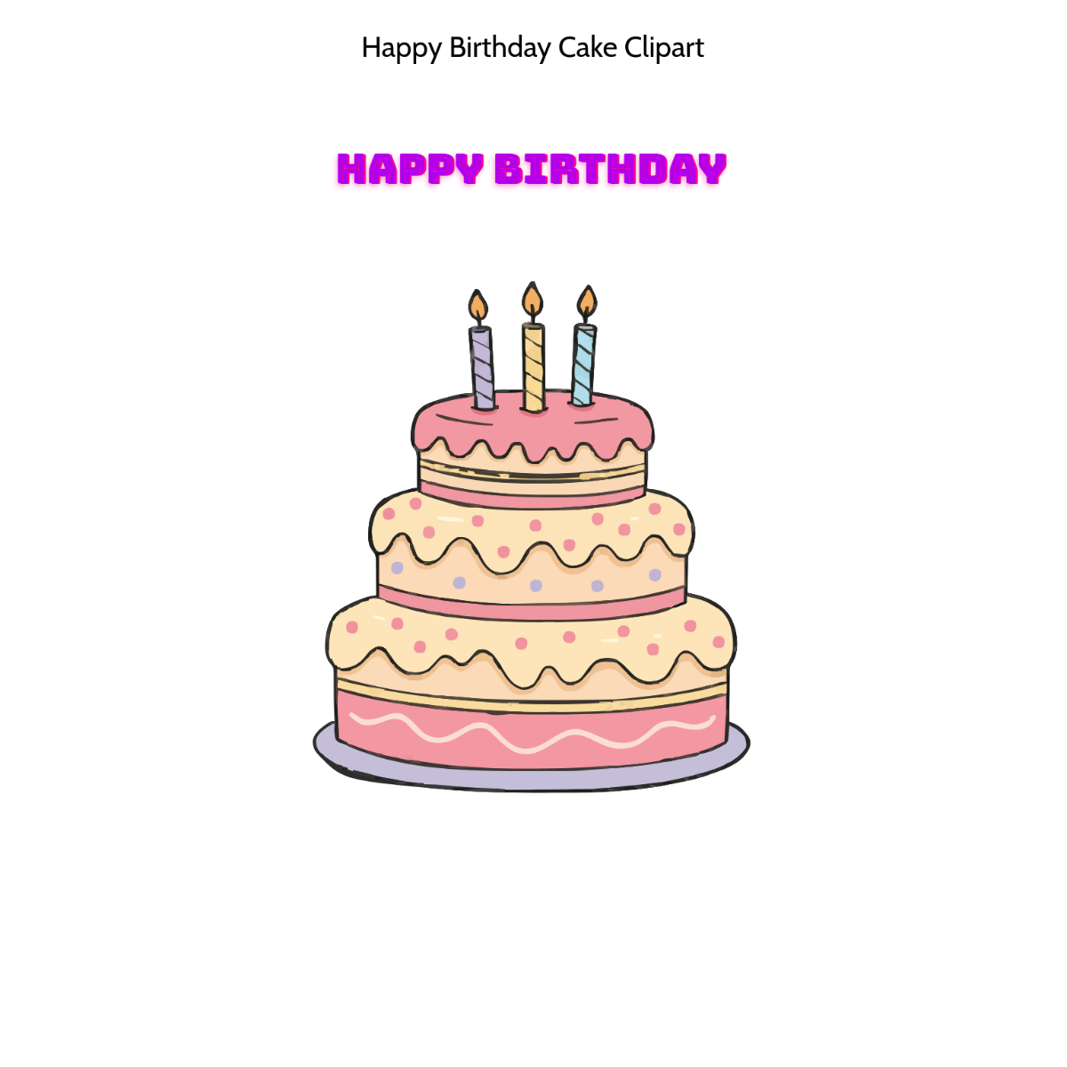 Free Happy Birthday Cake Clipart to Edit Online