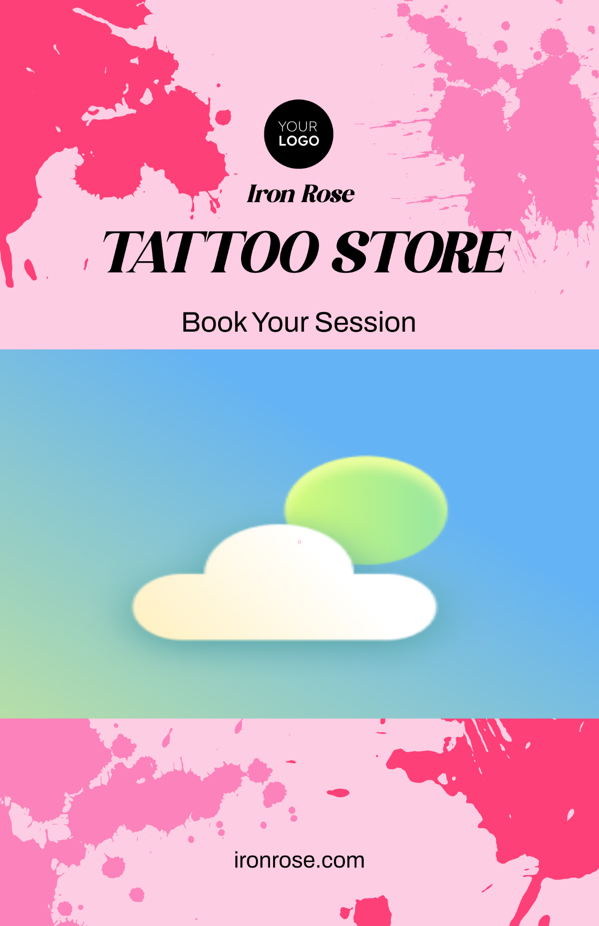 Free Pink Tattoo Store Poster Template