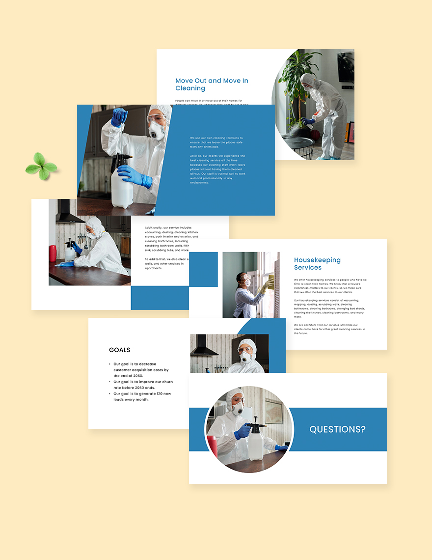 Simple Cleaning Services Presentation Template Editable
