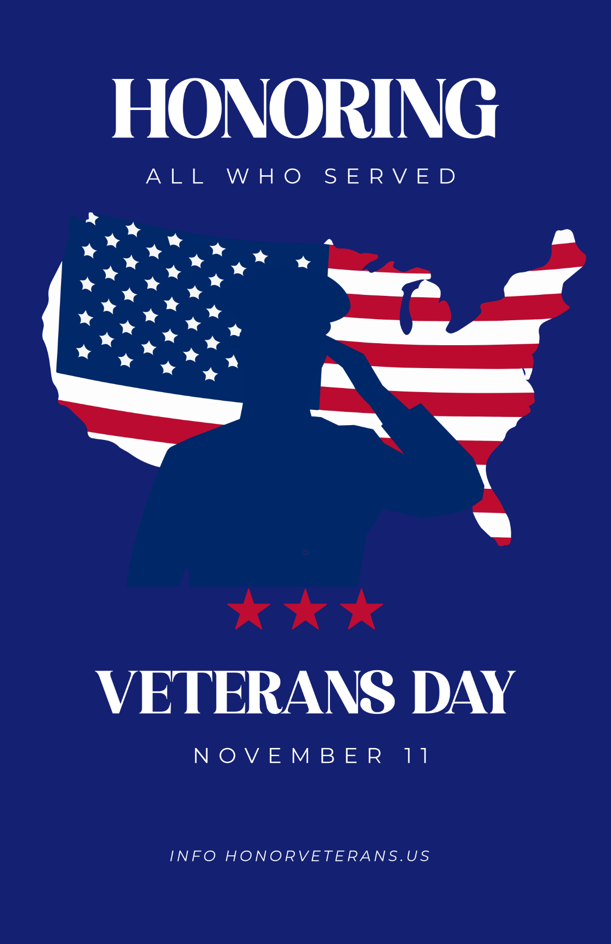Free Veterans Honoring Day Poster Template