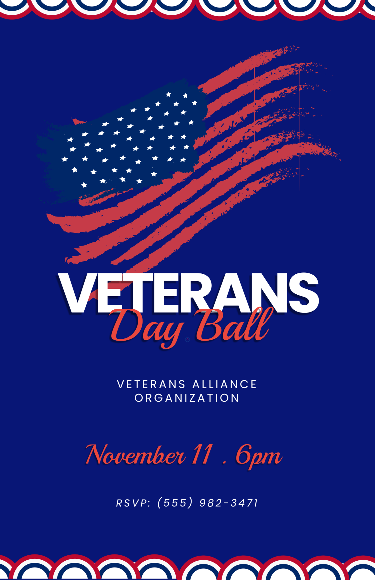 Free Modern Veterans Day Ball Poster Template