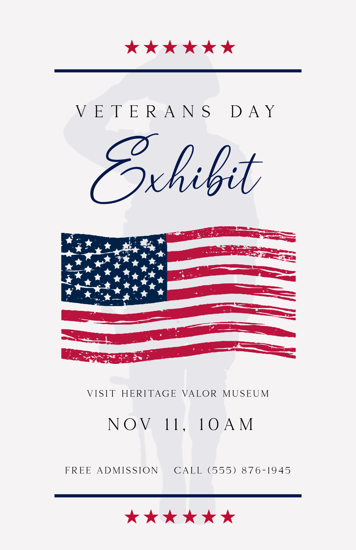 Free Professional Veterans Day Exhibit Poster Template