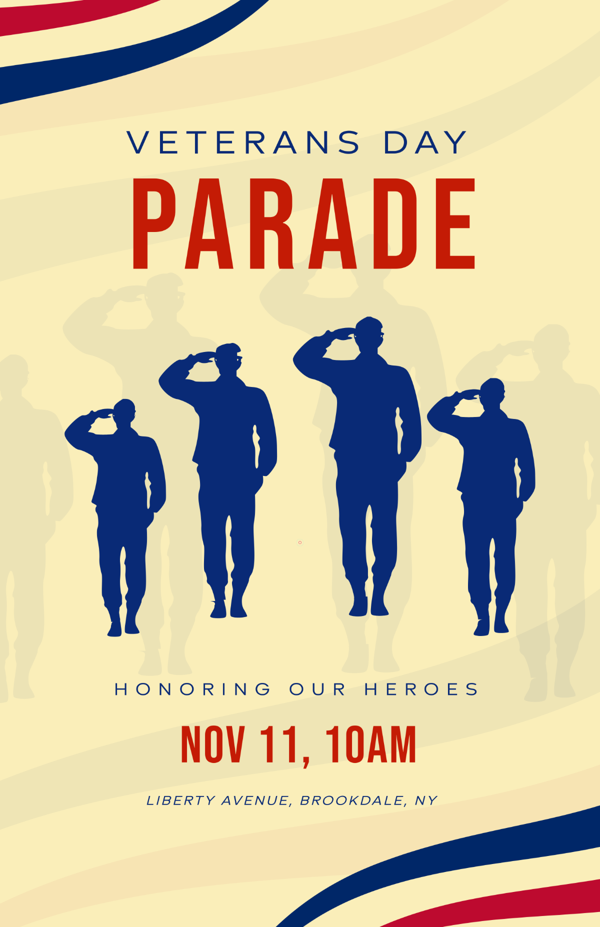 Free Veterans Day Parade Poster Template
