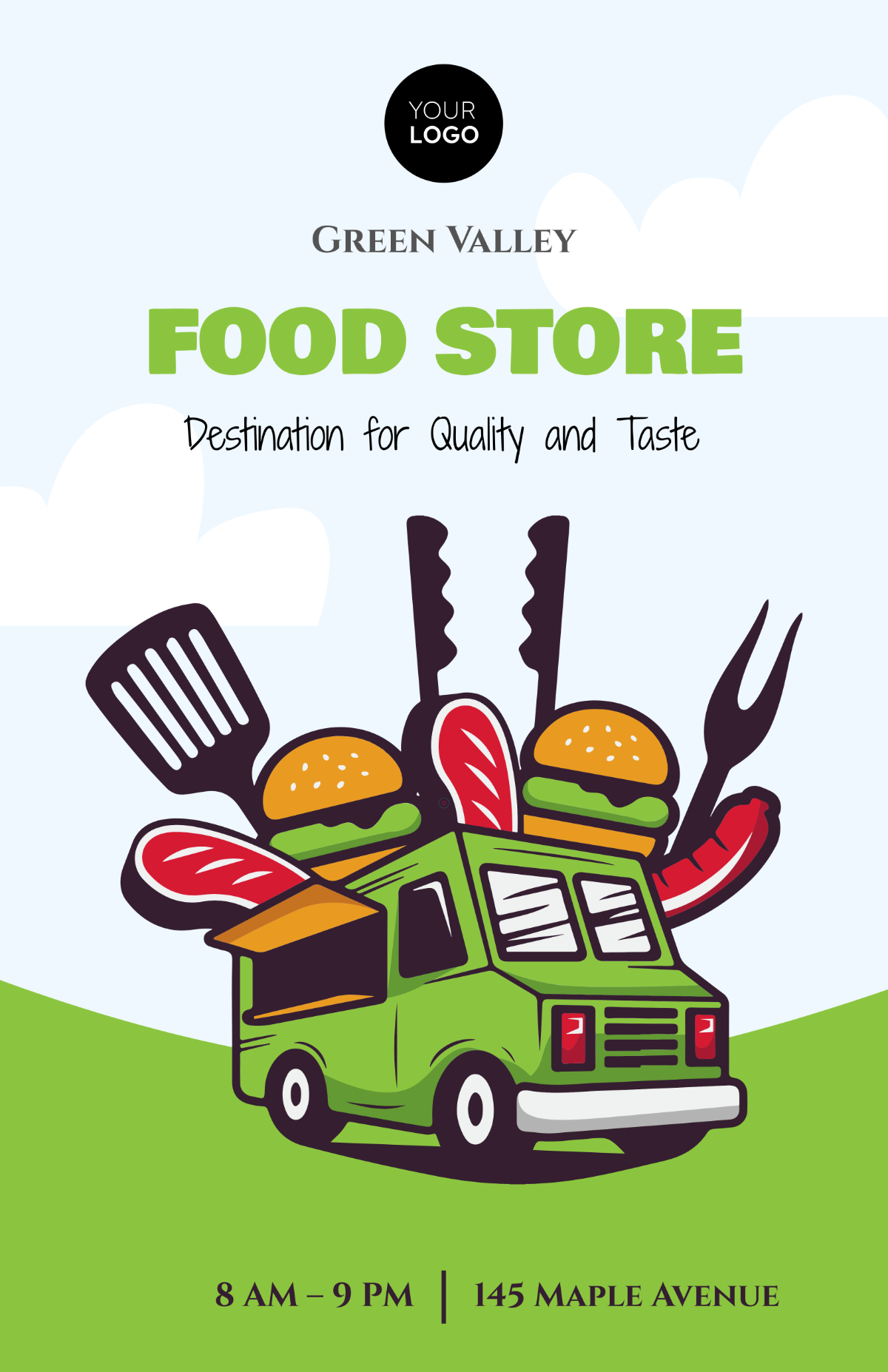 Free Food Store Poster Template
