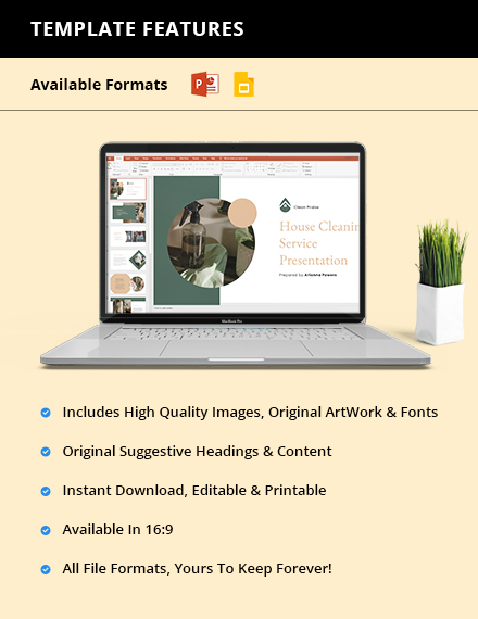 Free House Cleaning Service Presentation Template to Edit Online