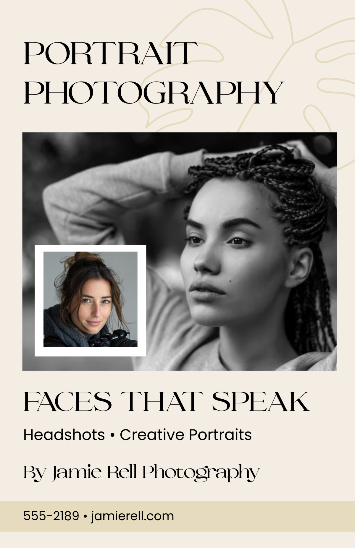 Free Portrait Photographer Poster Design Template