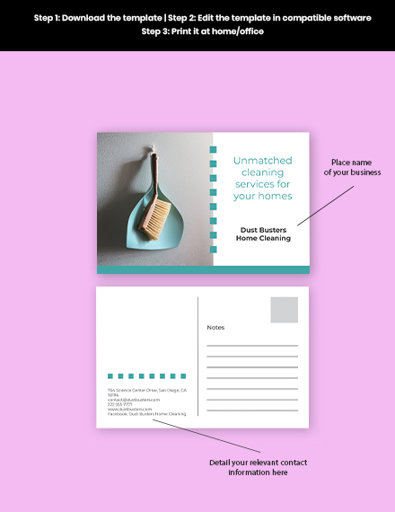 Free House Cleaning Service Eddm Postcard Template to Edit Online