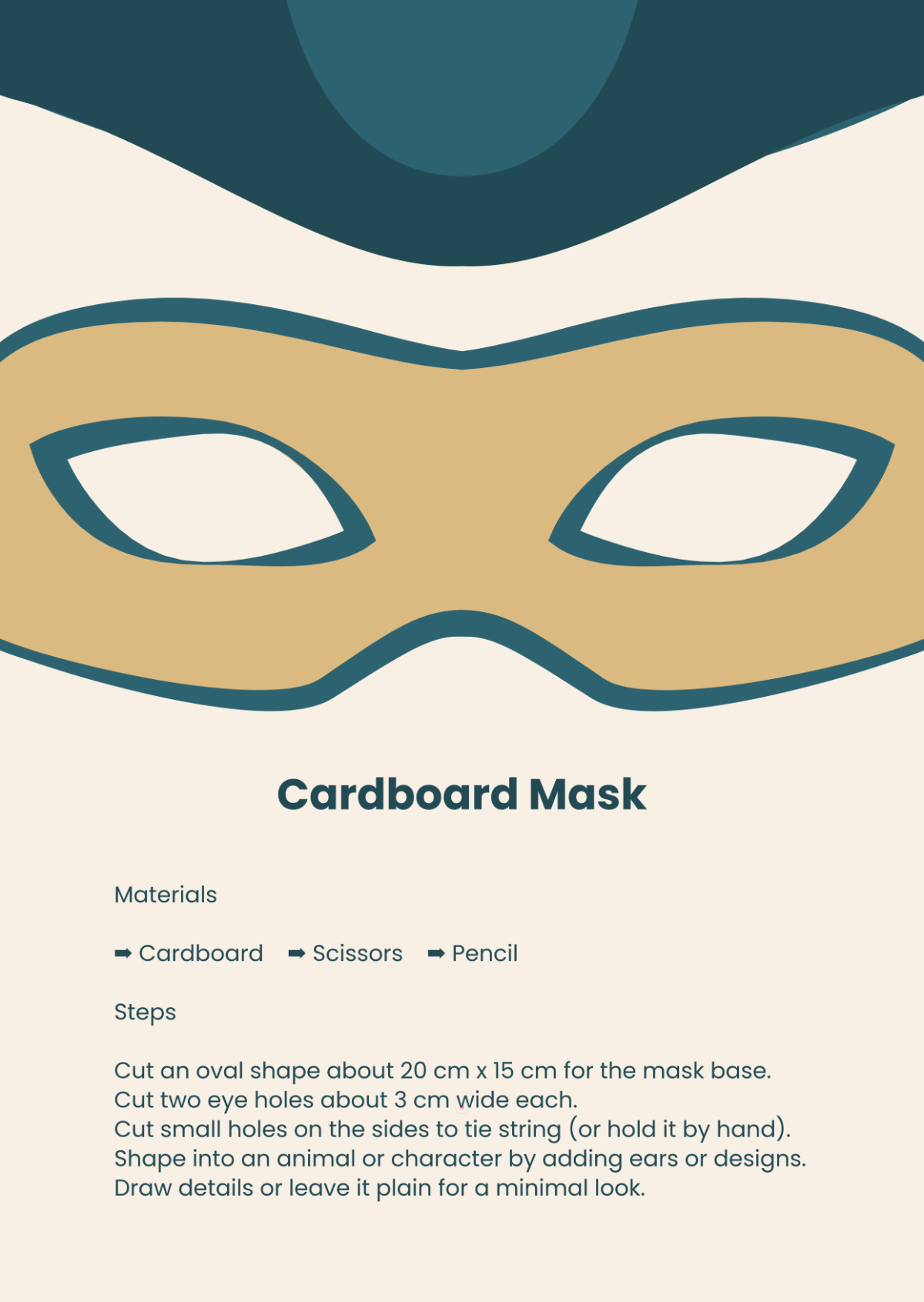 Free Cardboard Mask Template to Edit Online