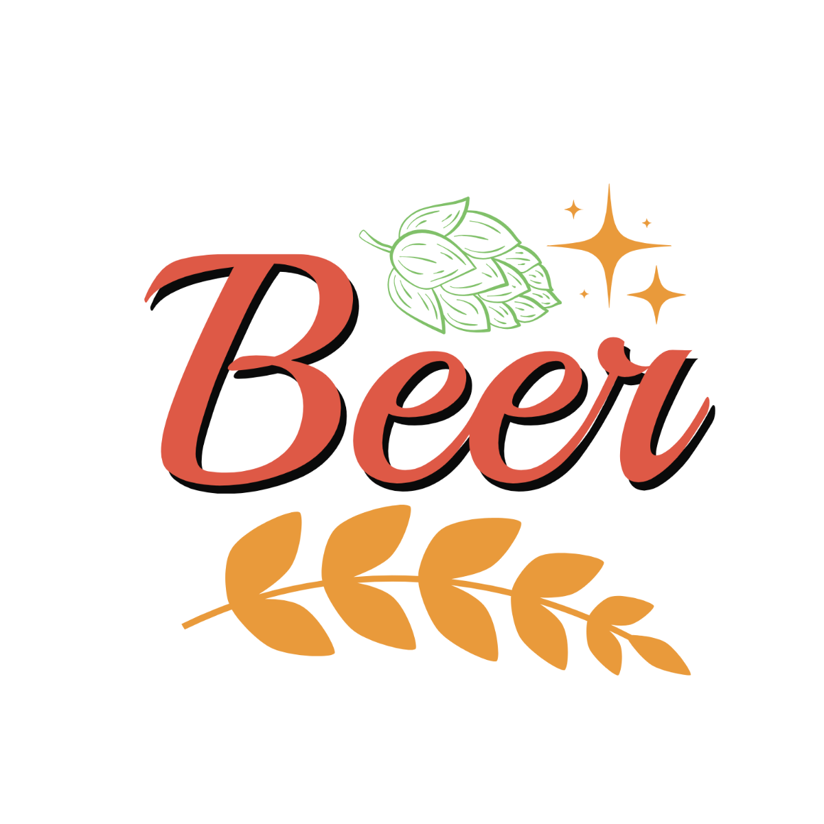 Free Beer Lettering Clipart Template