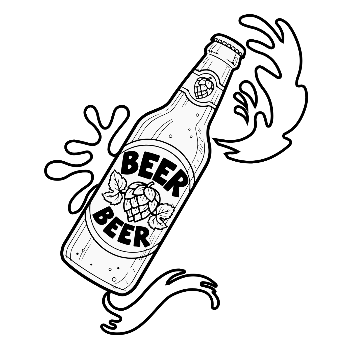 Free Beer Sketch Clipart Template