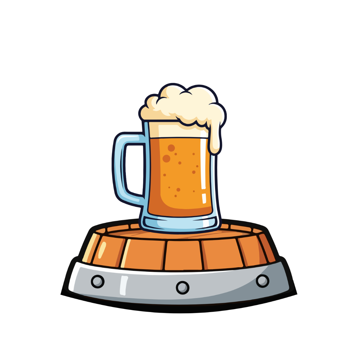 Free Beer Illustration Clipart Template
