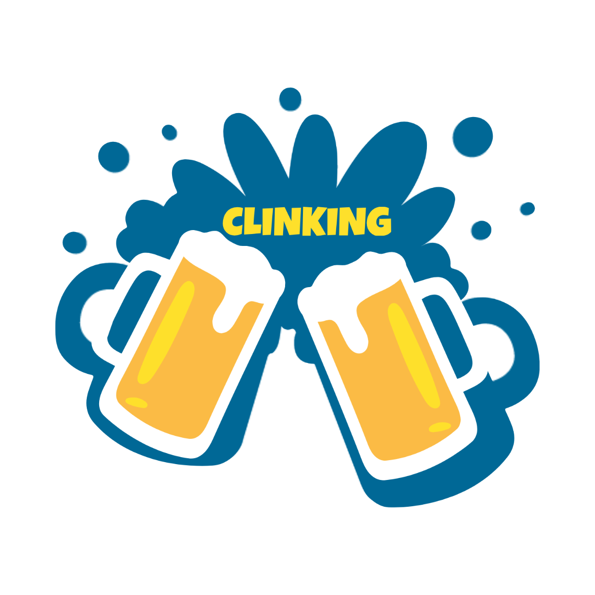 Free Beer Mugs Clinking Clipart Template