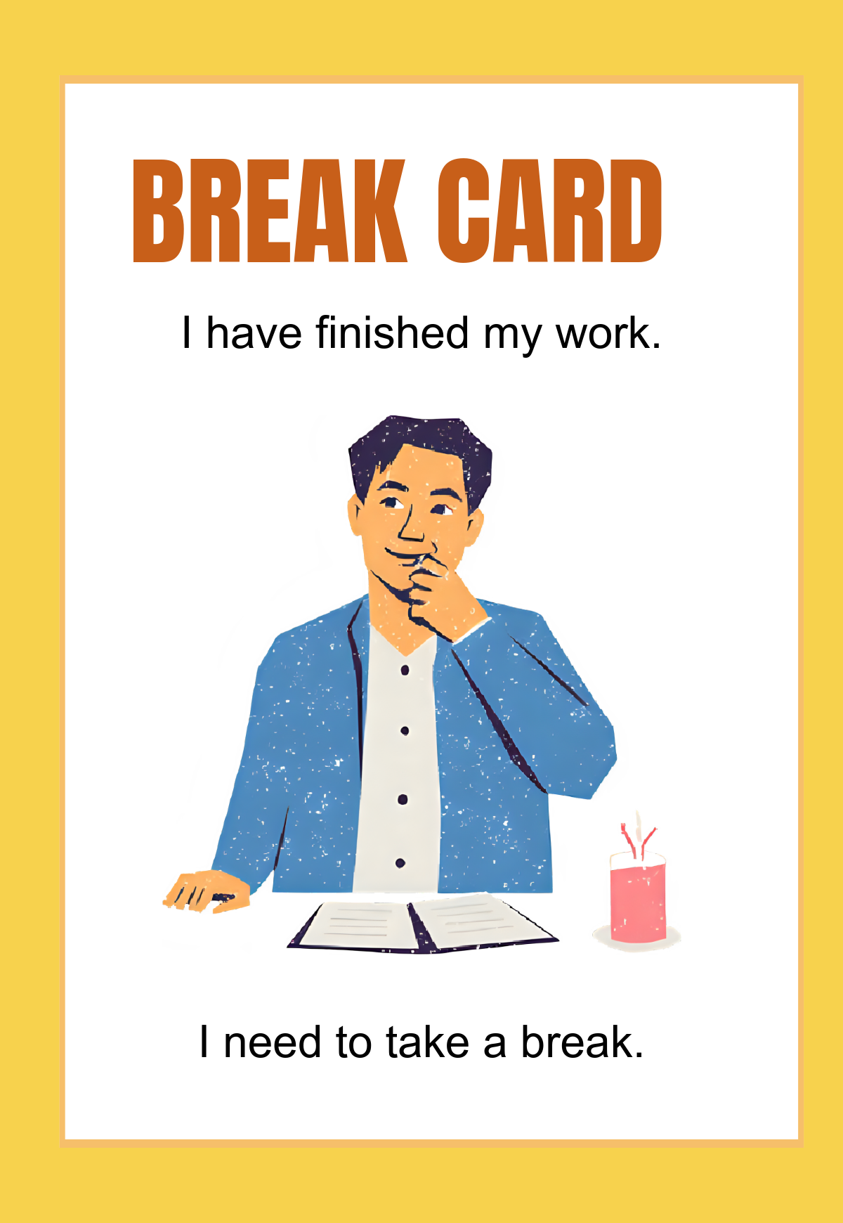 Free Printable Break Card Template