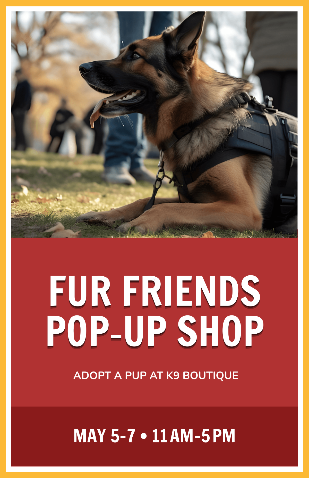 Free Dog Adoption Poster for Shops Template to Edit Online