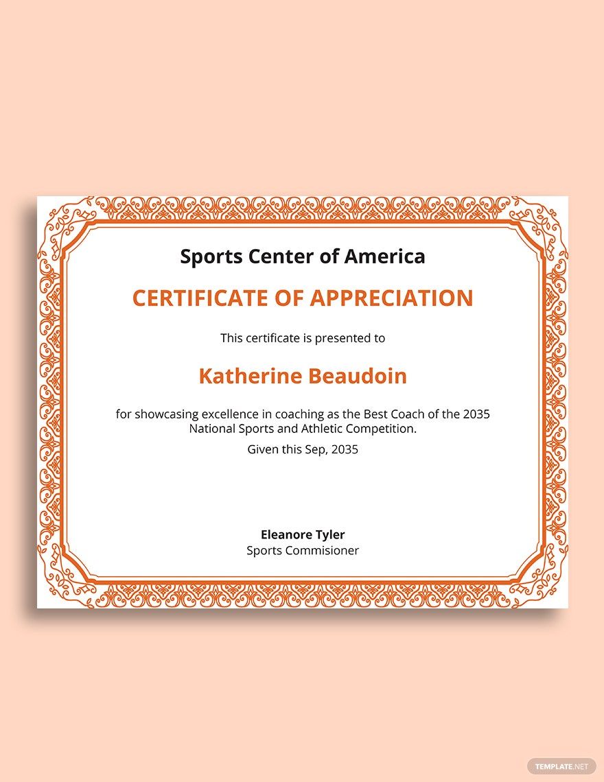 Coach Certificate Template in Google Docs FREE Download Template net