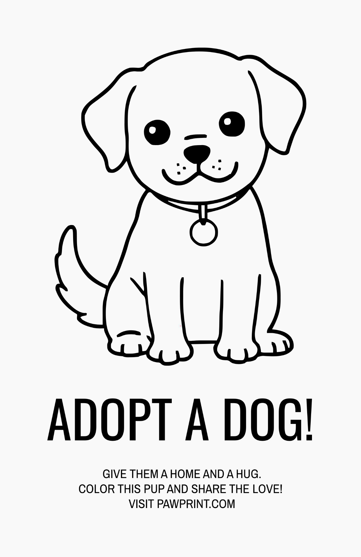 Free Dog Adoption Coloring Poster Template to Edit Online