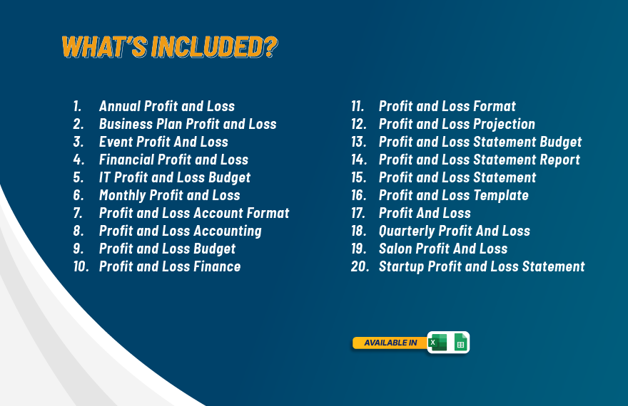 20+ Profit and Loss Template Bundle