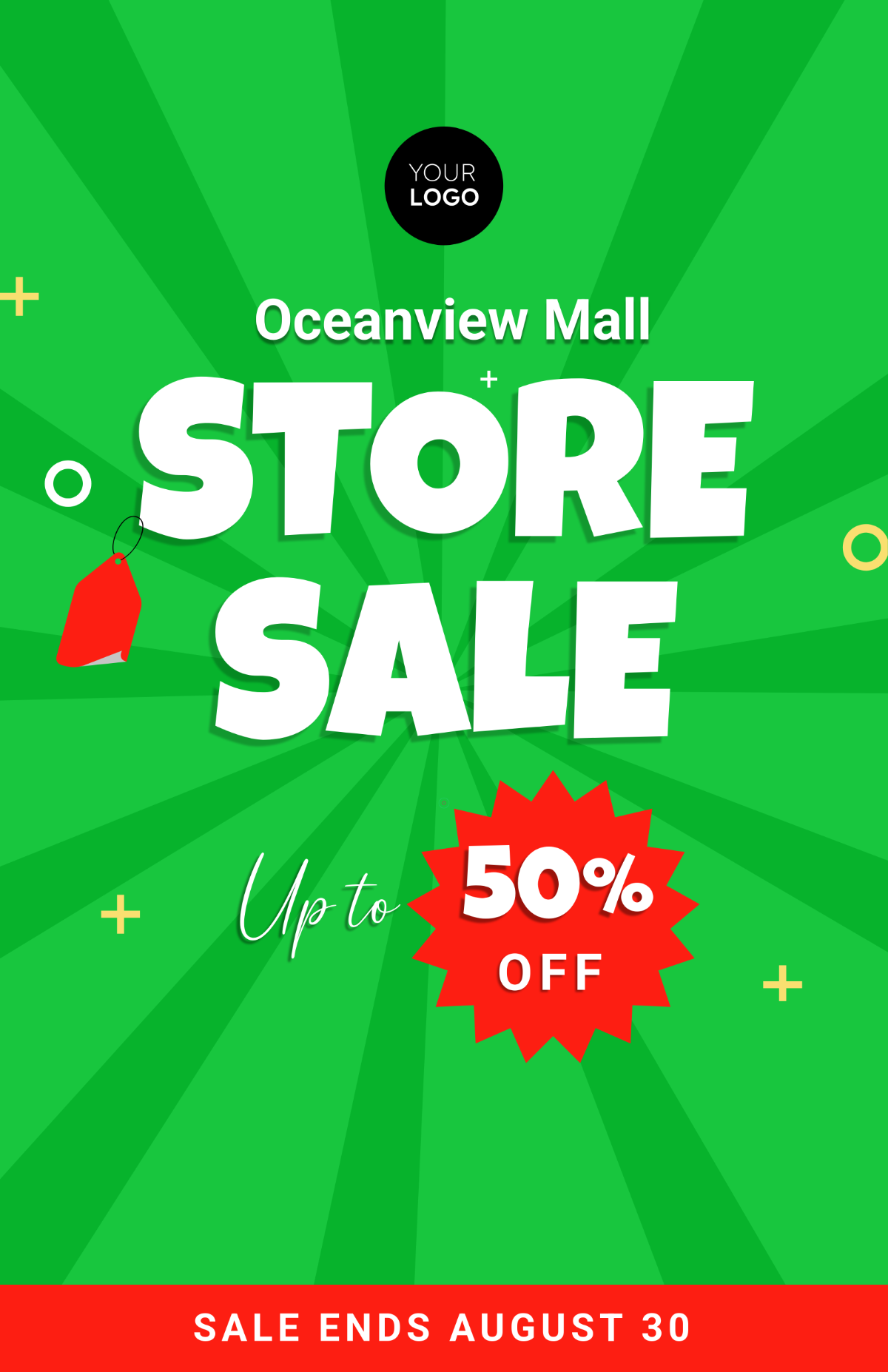 Free Green Store Sale Poster Template