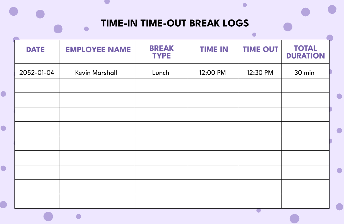Free Time-In Time-Out Break Template