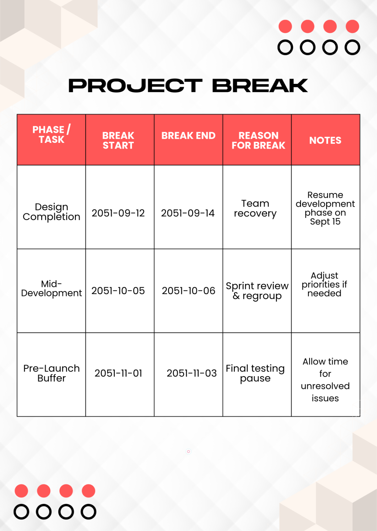 Free Break for Project Template