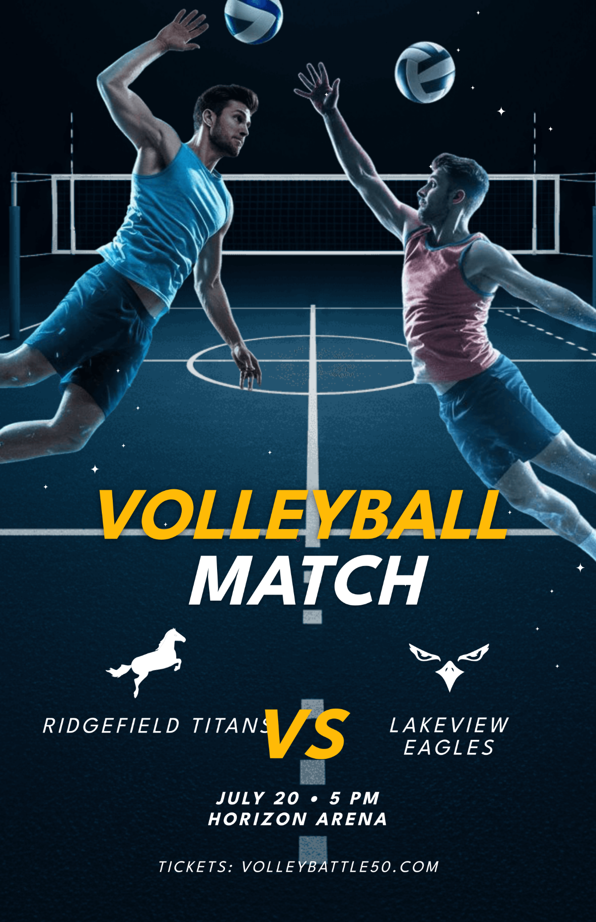 Free Volleyball Sports Poster Template