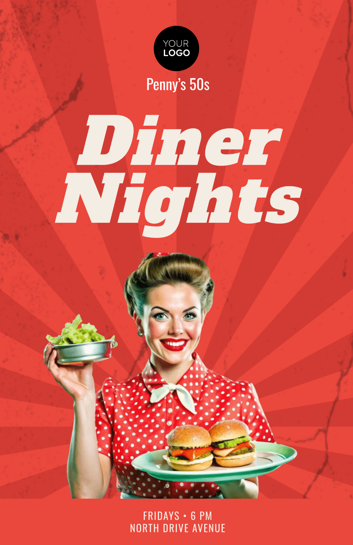 Free Simple Vintage 50s Poster Template