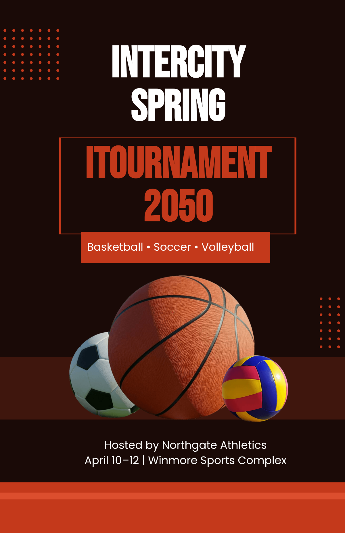 Free Modern Sports Tournament Poster Template