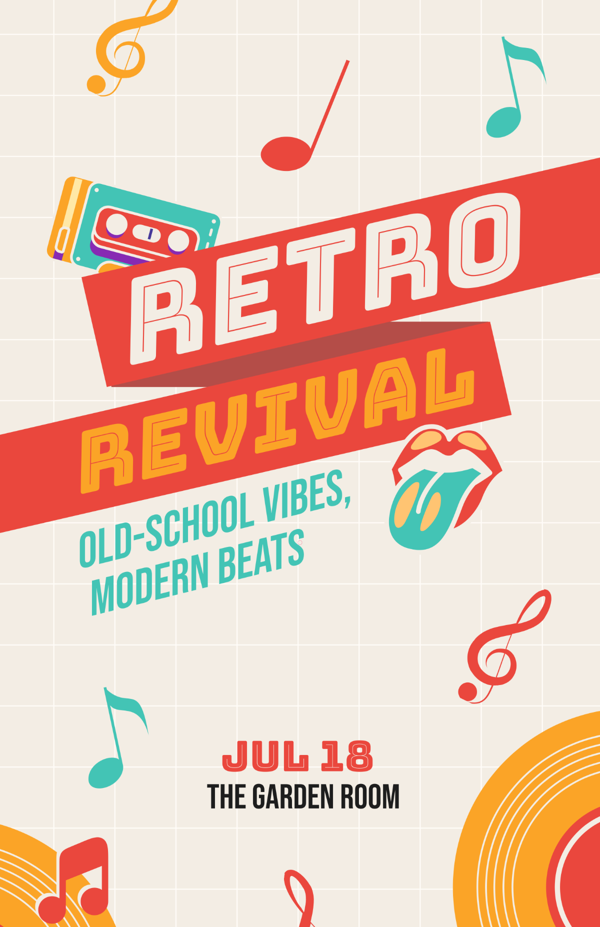 Free Modern Vintage Party Poster Template