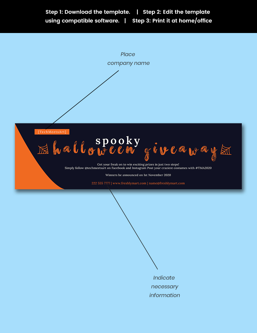Halloween Giveaway Banner Design Template
