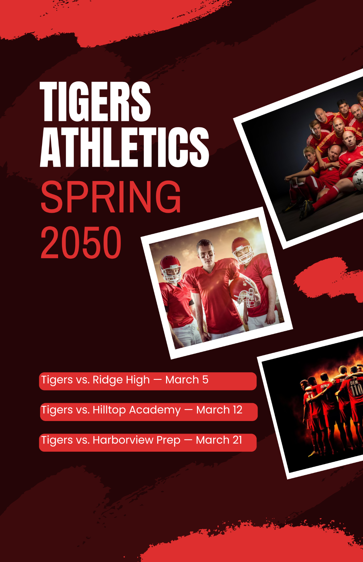 Free Creative Sports Schedule Poster Template