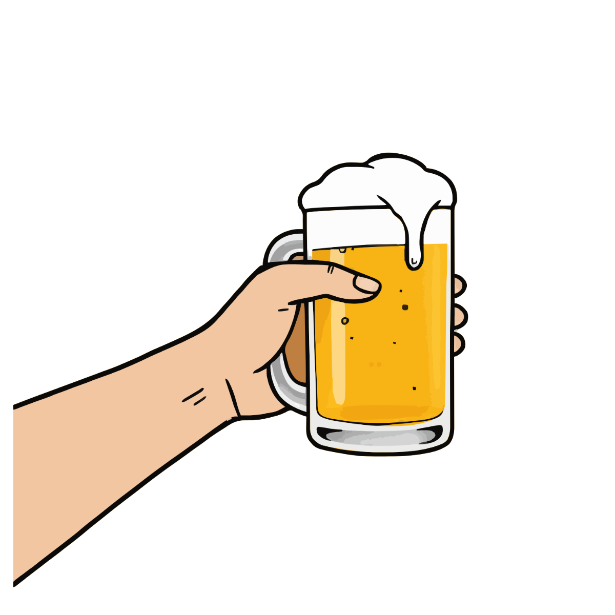Free Hand Holding Beer Clipart Template