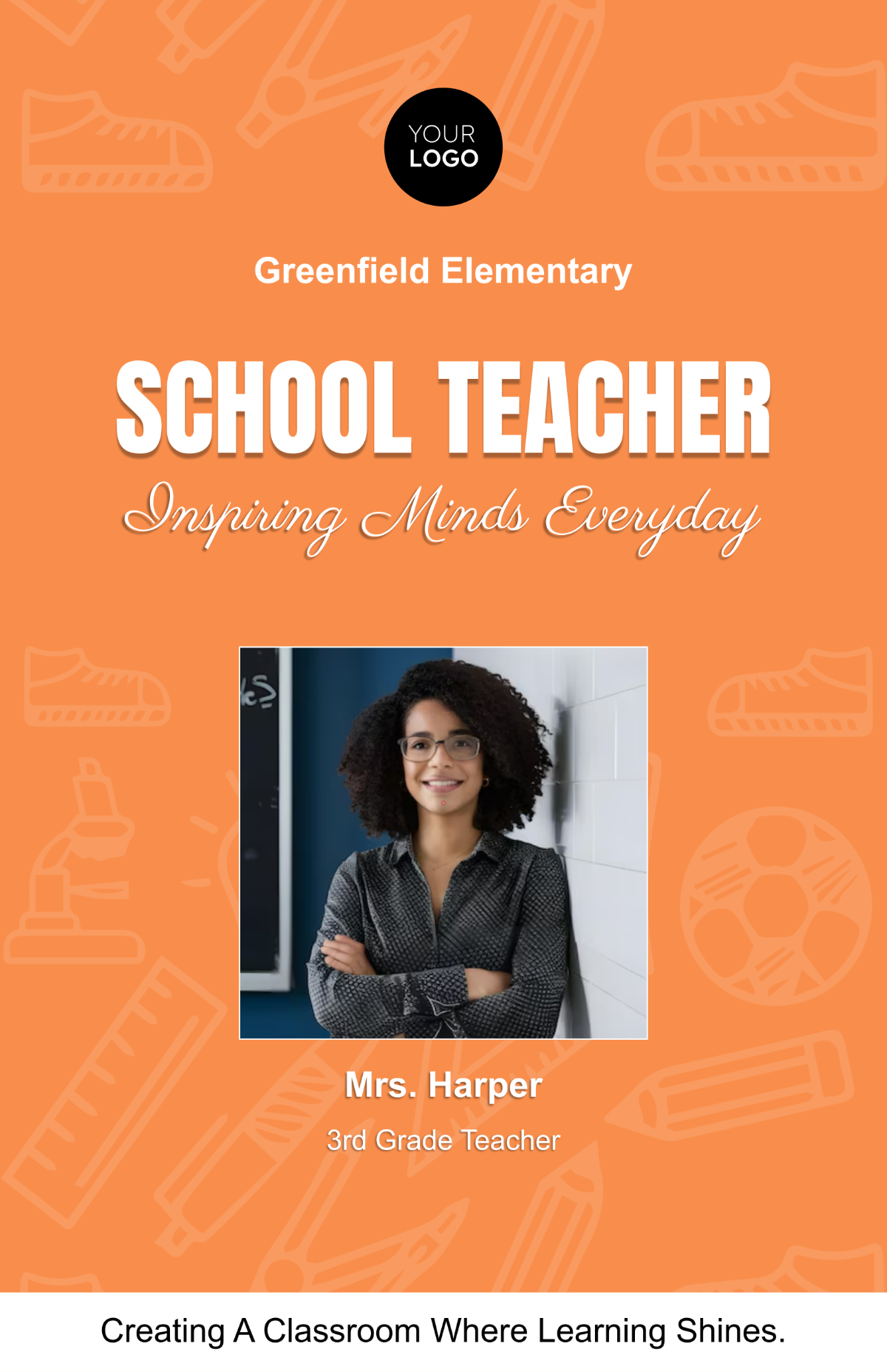 Free Simple School Teacher Poster Template