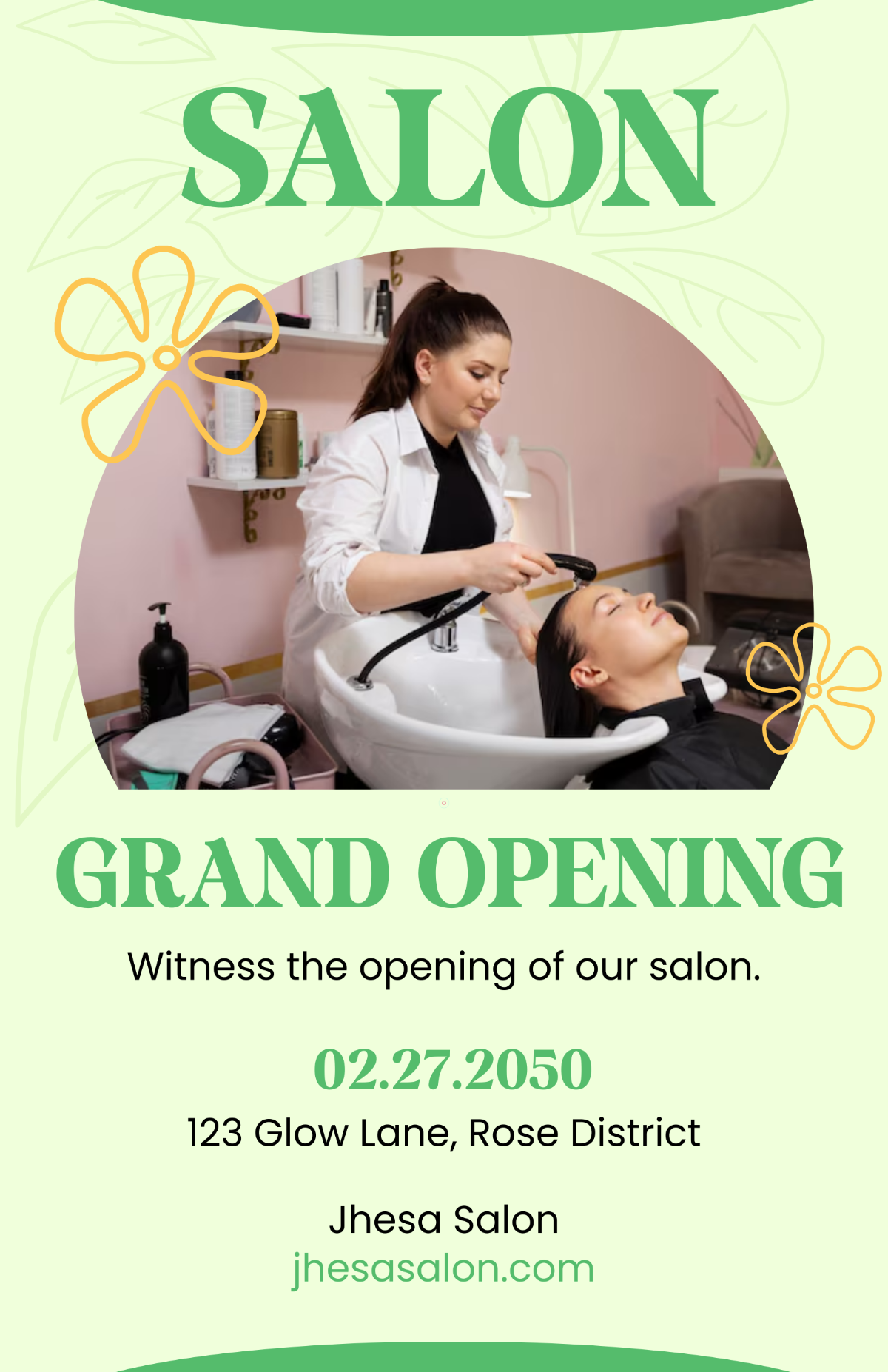 Free Salon Grand Opening Poster Template